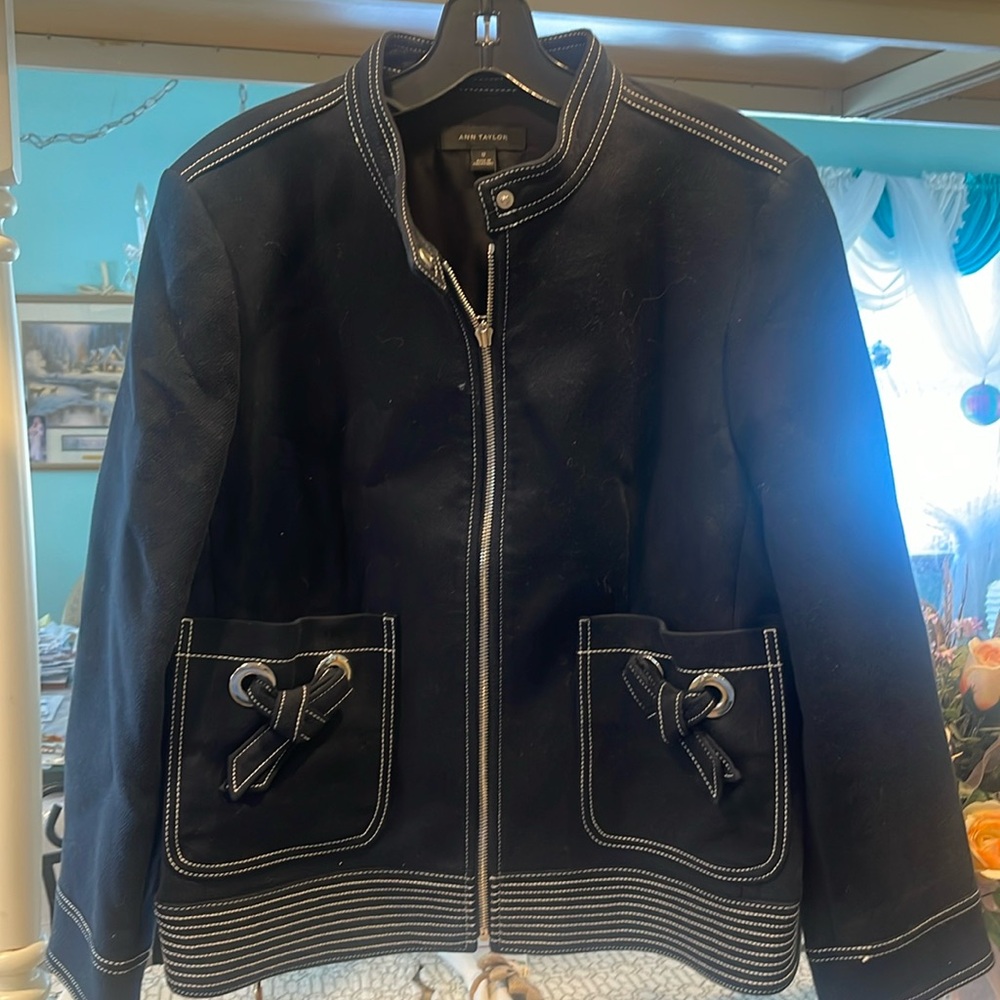 Ann Taylor Jacket Blazer Quilted Patch Pockets - image 1